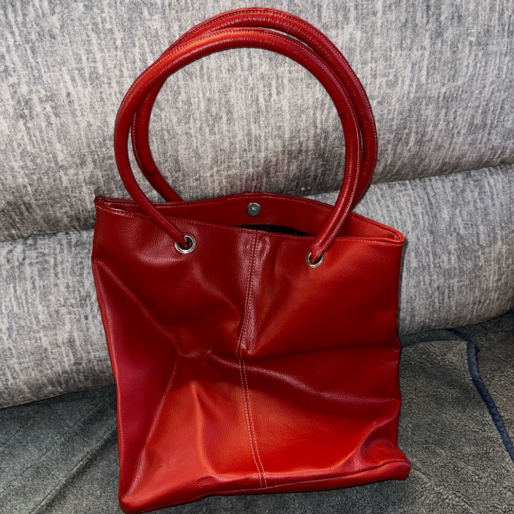Faux leather tote bag